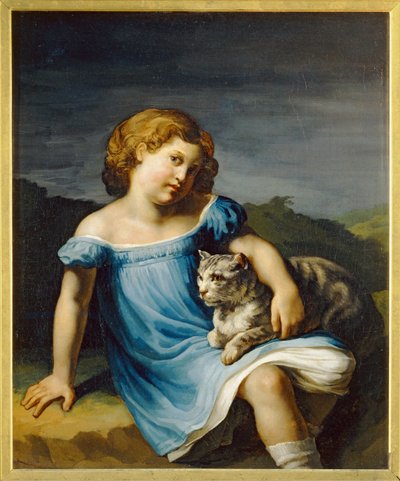 Louise Vernet de niña. Louise Vernet, hija de Horace Vernet y futura esposa del pintor francés Paul Delaroche... de Theodore Gericault
