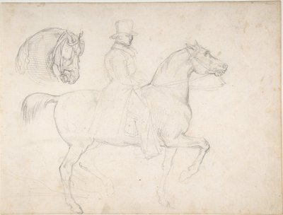 «Hombre a caballo» y «Estudio de la cabeza de un caballo» de Theodore Gericault