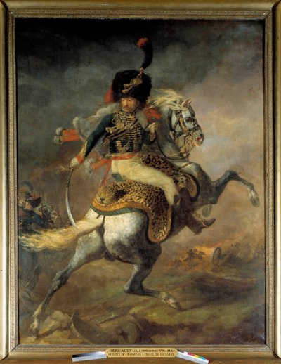 Oficial de Cazadores a Caballo de la Guardia Imperial en Carga. Pintura de Théodore Géricault (1791-1824) 1812. Sol. 3,49x2,66 m de Theodore Gericault