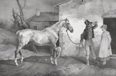 Caballo Viejo en la Puerta de una Posada de Theodore Gericault