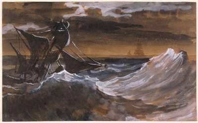 Velero en un mar embravecido de Theodore Gericault