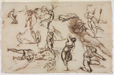 Hoja de bocetos (verso) de Theodore Gericault