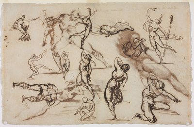 Hoja de bocetos (verso) de Theodore Gericault