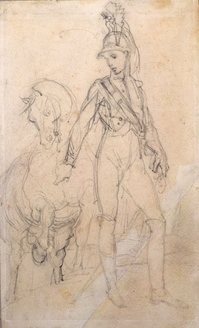 Estudio de un dragón y su caballo de Theodore Gericault