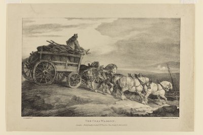 El vagón de carbón, de varios temas dibujados de la vida en piedra de Theodore Gericault