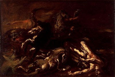 La muerte de Hipólito (óleo sobre lienzo) de Theodore Gericault