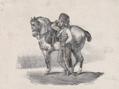 La trompeta de los húsares, 1823 de Theodore Gericault