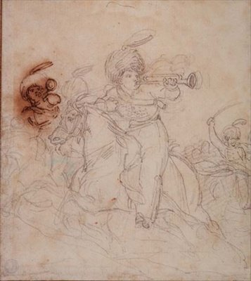 Trompetistas tocando la carga de Theodore Gericault
