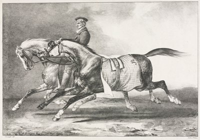 Dos caballos moteados ejercitándose, 1822 de Theodore Gericault