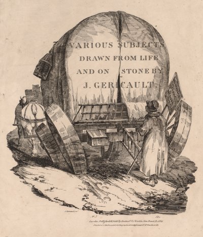 Various Subjects Drawn from Life and on Stone:  A Wagon with Harnessed Horses de Theodore Gericault
