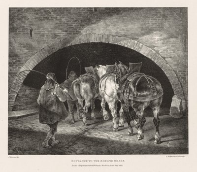 Various Subjects Drawn from Life and on Stone:  Entrance to Adelphi Wharf de Theodore Gericault