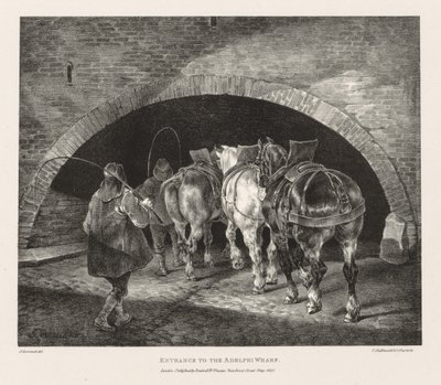 Varios temas dibujados del natural y en piedra: Entrada al muelle Adelphi de Theodore Gericault