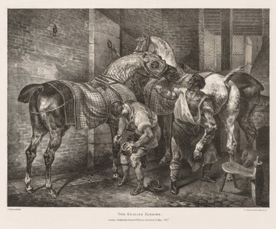 Varios temas dibujados de la vida y en piedra: El herrador inglés, 1821 de Theodore Gericault