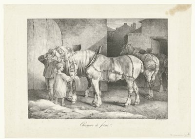 Werkpaarden Caballos de granja (título sobre el objeto) Cuatro temas misceláneos (título de la serie) de Theodore Gericault