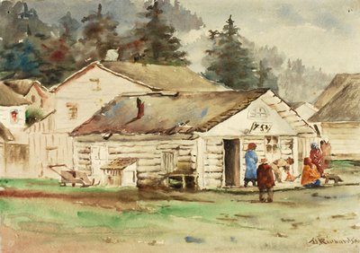 Mercado de los Tres Cuervos, Sitka, 1889 de Theodore J. Richardson