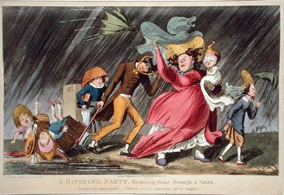 Una fiesta gitana regresando a casa a través de una tormenta, publicado por Thomas McLean, Londres de Theodore Lane