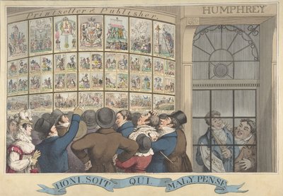 Honi. Soi. Qui. Mal. Y. Pense: La Tienda de Caricaturas de G. Humphrey, 27 St. James..., 12 de agosto de 1821 de Theodore Lane