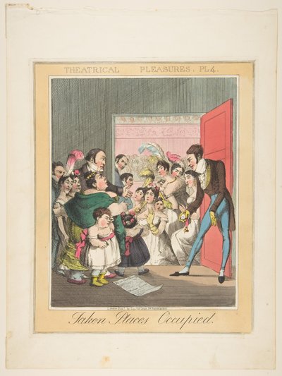 Placeres teatrales, Placa 4: Lugares ocupados, ca. 1835 de Theodore Lane