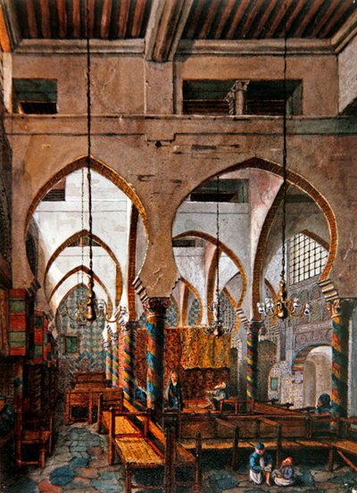 Interior de una sinagoga en Argel de Theodore Leblanc