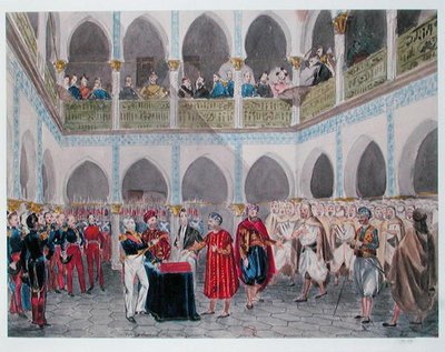 Investidura del Bey de Argel por el Conde Bertrand Clausel (1772-1842) 1835 de Theodore Leblanc