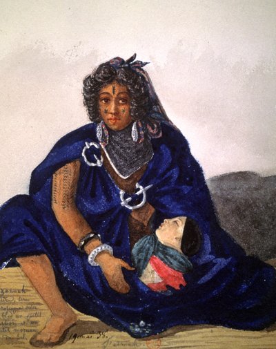 La bruja del Bled sacando el horóscopo de un niño de Theodore Leblanc