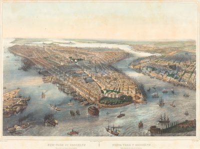Nueva York y Brooklyn - Vista desde la batería de Theodore Muller after William Simpson