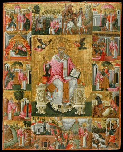 San Espiridón, Obispo de Trimithous con escenas de su vida, Segunda Mitad del Siglo XVII de Theodore Poulakis