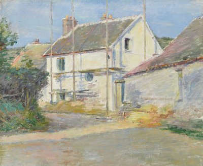Casa con andamios, Giverny de Theodore Robinson