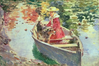 Miss Motes y su perro Shep, 1893 de Theodore Robinson