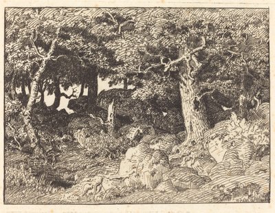 Robles rocosos de Theodore Rousseau