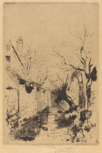 Un Pequeño Arroyo en Invierno, Wiltshire de Theodore Roussel