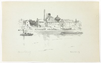 Battersea desde el río, marea baja de Theodore Roussel