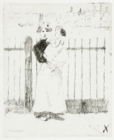 Emma y su bebé, Chelsea Embankment de Theodore Roussel