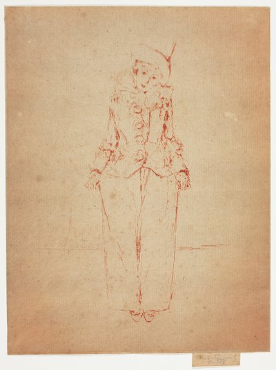 Pierrot en pie, retrato de la dama A. C. de Theodore Roussel
