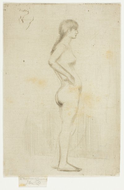 Estudio de una niña desnuda de pie de Theodore Roussel
