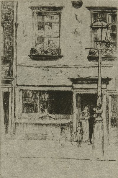 La pequeña tienda de pescado, Chelsea Embankment de Theodore Roussel