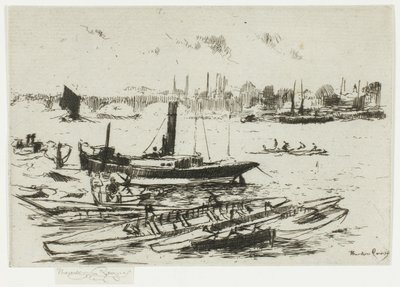El Lanzamiento de Vapor, Chelsea Embankment de Theodore Roussel