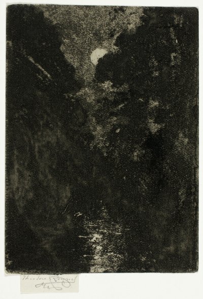 Árboles a la luz de la luna de Theodore Roussel
