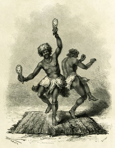 La Danza Profética, especialmente para la tribu Masoupias, dura todo el día, acompañada de tambores, canciones y aplausos, los dos bailarines realizan su danza hasta el agotamiento completo, y cuando caen inconscientes, pronuncian las palabras fatídicas de de Theodore Weber