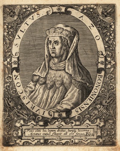 Azo de Bolonia, fl. 1150-1230, jurista italiano de Theodore de Bry