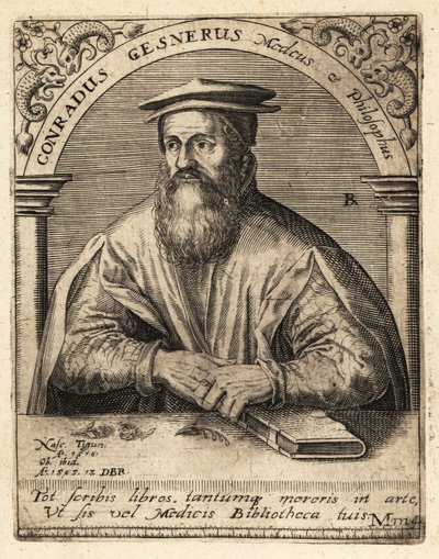 Conrad Gessner, médico suizo de Theodore de Bry