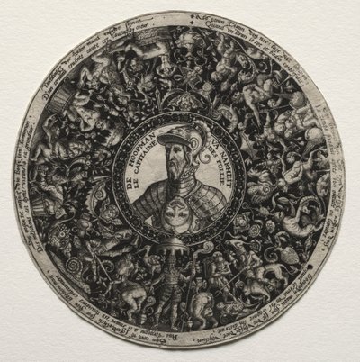 Diseño para un plato con medallones, c. 1558 de Theodore de Bry
