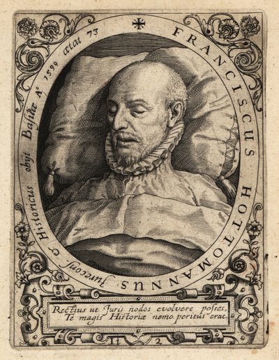 Francois Hotman, en su lecho de muerte de Theodore de Bry