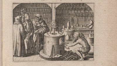 Ilustración para Tripvs avrevs, hoc est, Tres tractatvs chymici selectissimi.., 1618 de Theodore de Bry