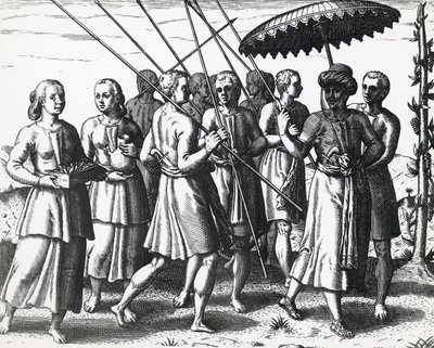 Habitantes de Sumatra, por Theodor de Bry, grabado de Theodore de Bry