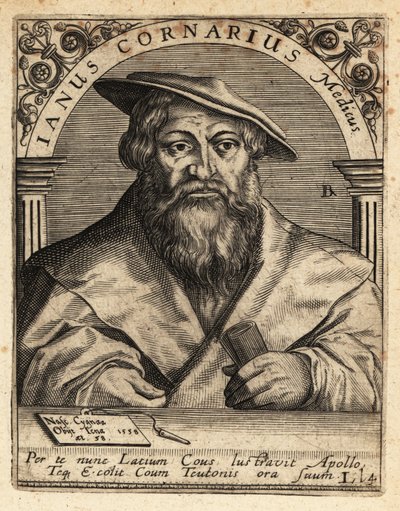 Janus Cornarius, humanista sajón, c.1500-1558. de Theodore de Bry