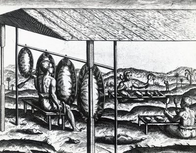 Instrumentos musicales javaneses, por Theodor de Bry, grabado de Theodore de Bry