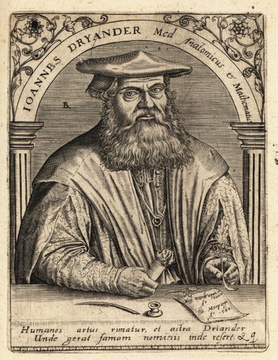 Johann Dryander, anatomista alemán de Theodore de Bry