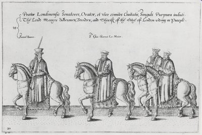 Alcalde y concejales en el cortejo fúnebre de Sir Philip Sidney camino a la Catedral de San Pablo, 1587 de Theodore de Bry
