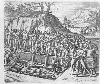 Método de entierro de reyes y nobleza peruanos del relato de Girolamo Benzoni sobre la conquista de Perú, de 